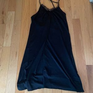 Halter dress with wood detail